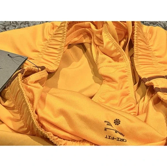 Nike Tempo Women M Brief-Lined Running Shorts Orange‎ Burnt CU8890-372 Dri Fit - Picture 3 of 6